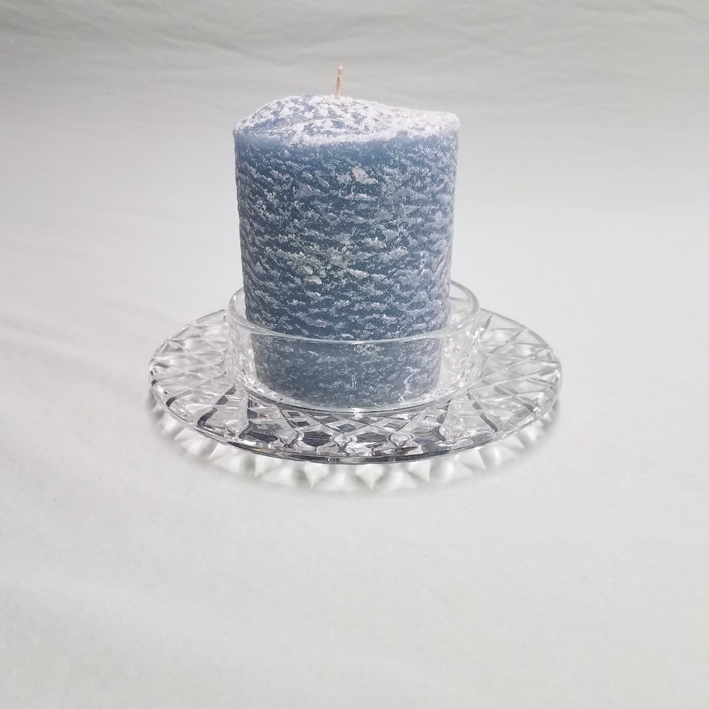 Pressed Glass Candle Holder